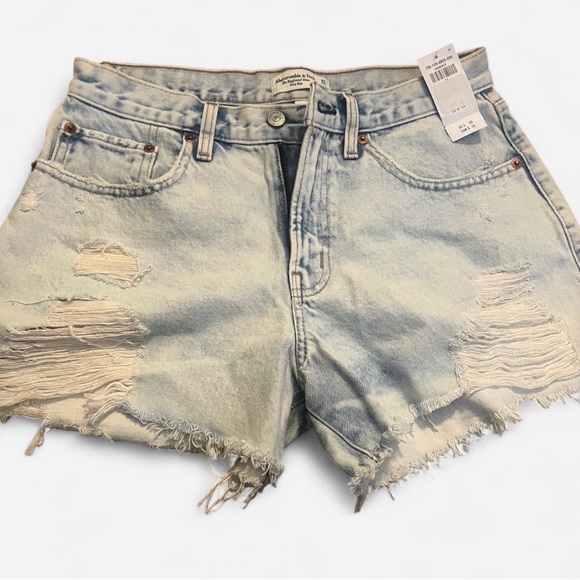 Abercrombie & Fitch Pants - Abercrombie & Fitch Light Blue Distressed Jean Shorts